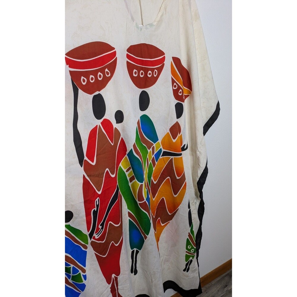Gypsie Blu Dress Afrocentric Tribal Long Maxi Kaftan Housedress Cover Up - Picture 2 of 6